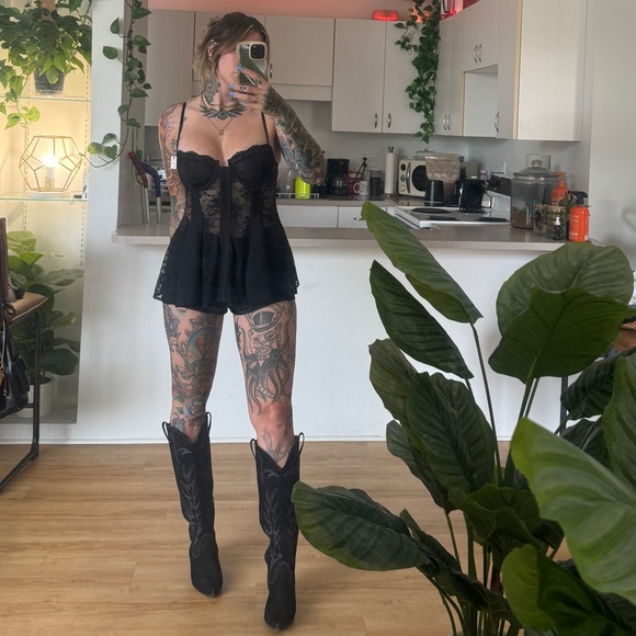 NTW Anthropology babydoll lace corset tank top - Picture 4 of 5